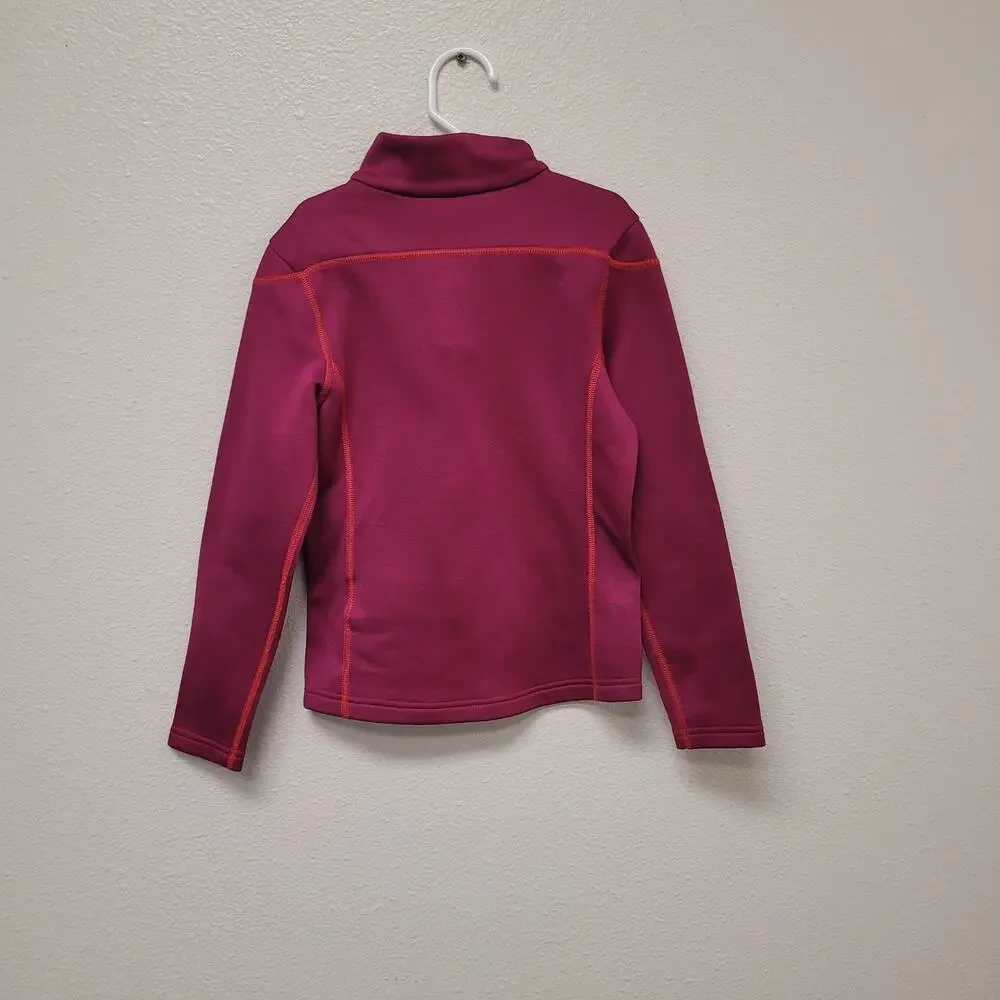 KJUS Kids Fleece Jacket Size 128 (Size 8) Pink Quarter Zip Ski Mid Layer Outdoor